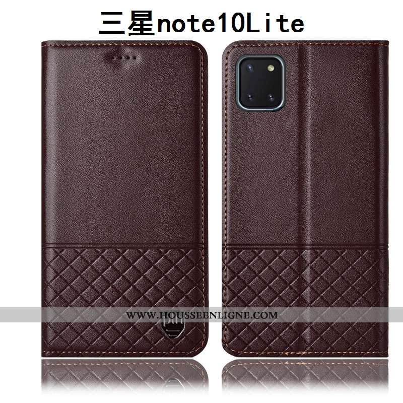 Étui Samsung Galaxy Note 10 Lite Protection Cuir Véritable Coque Téléphone Portable Housse Tout Comp