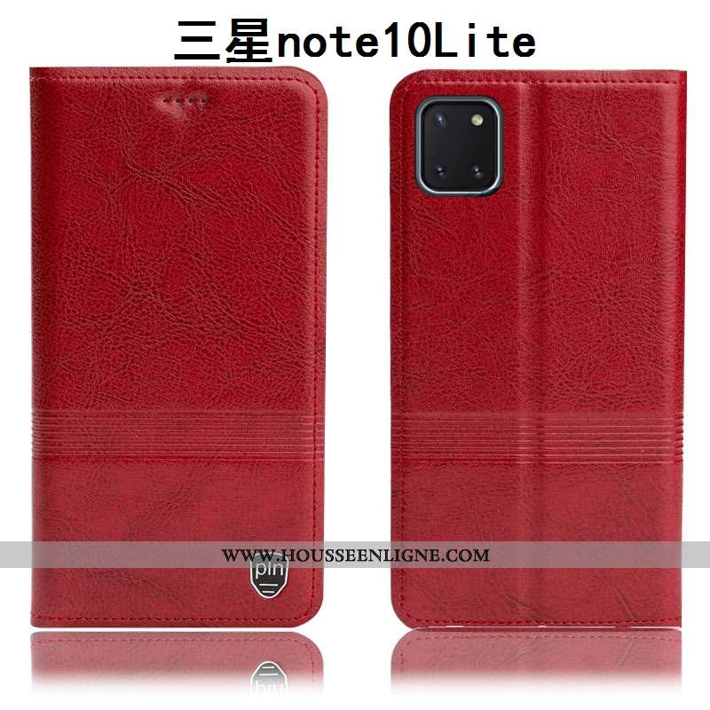 Étui Samsung Galaxy Note 10 Lite Protection Cuir Véritable Housse Téléphone Portable Coque Incassabl