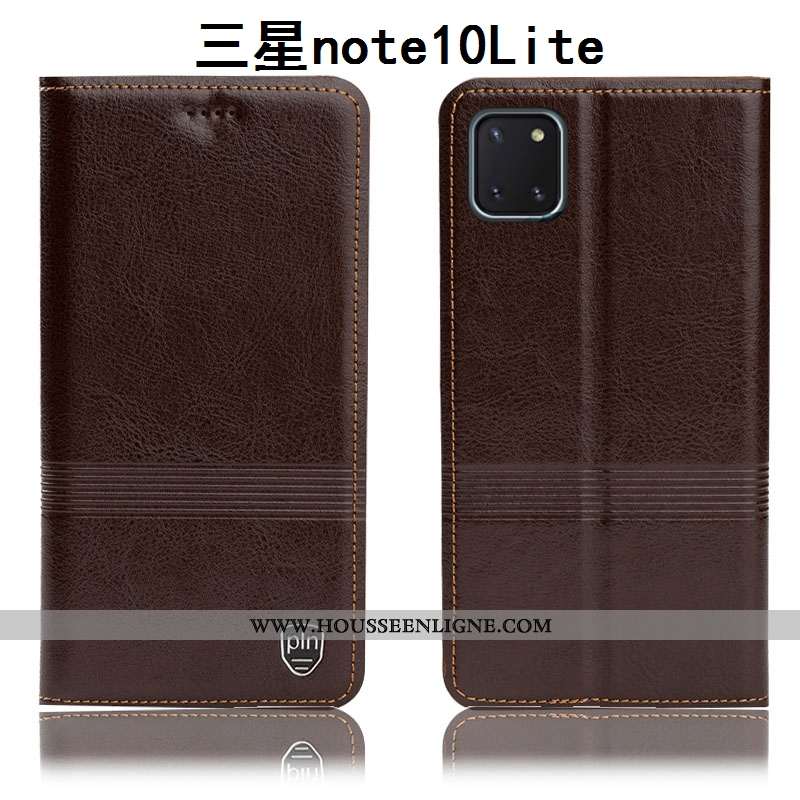 Étui Samsung Galaxy Note 10 Lite Protection Cuir Véritable Housse Téléphone Portable Coque Incassabl