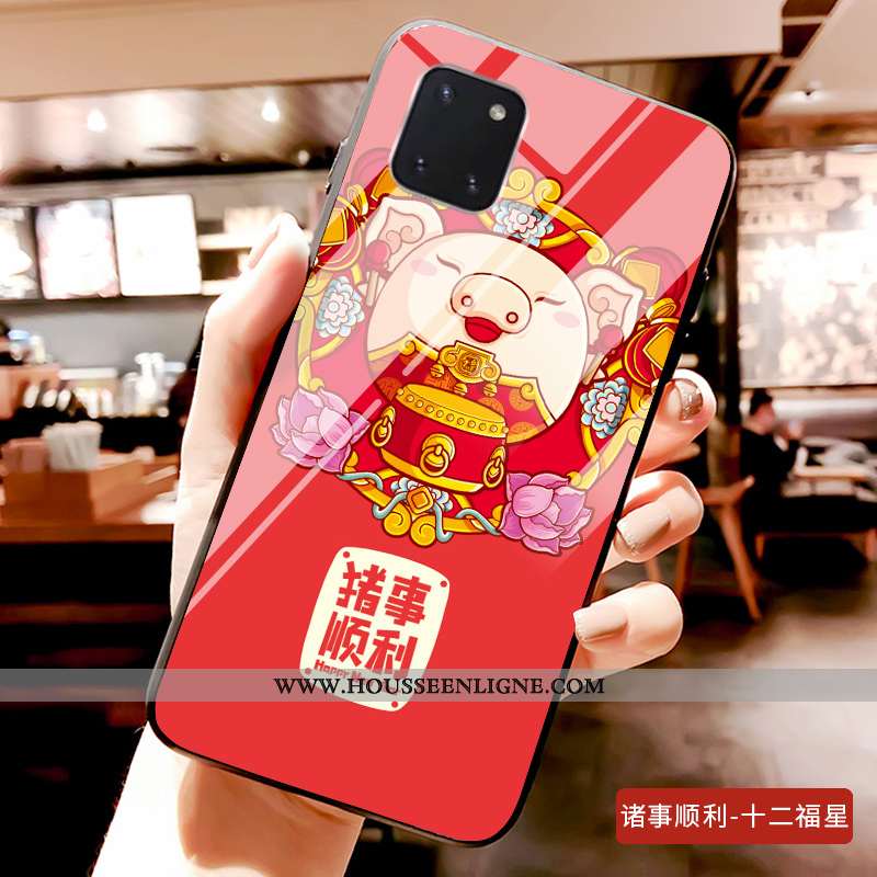 Étui Samsung Galaxy Note 10 Lite Silicone Protection Coque Téléphone Portable Jeunesse Verre Rouge