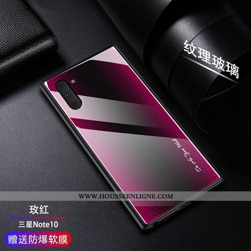 Étui Samsung Galaxy Note 10 Mode Protection Nouveau Violet Modèle Fleurie Verre Incassable
