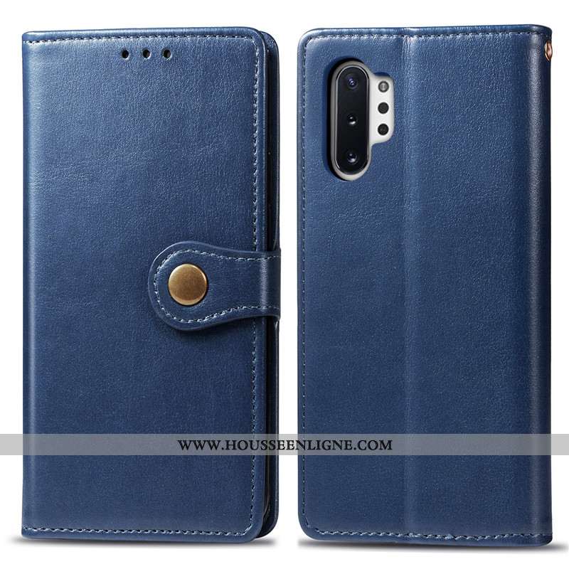 Étui Samsung Galaxy Note 10+ Ornements Suspendus Cuir Business Housse Simple Étoile Couleur Unie Rou
