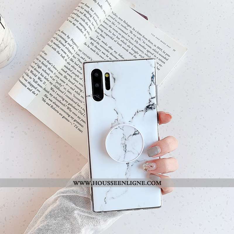 Étui Samsung Galaxy Note 10+ Personnalité Modèle Fleurie Silicone Incassable Coque Noir Grand