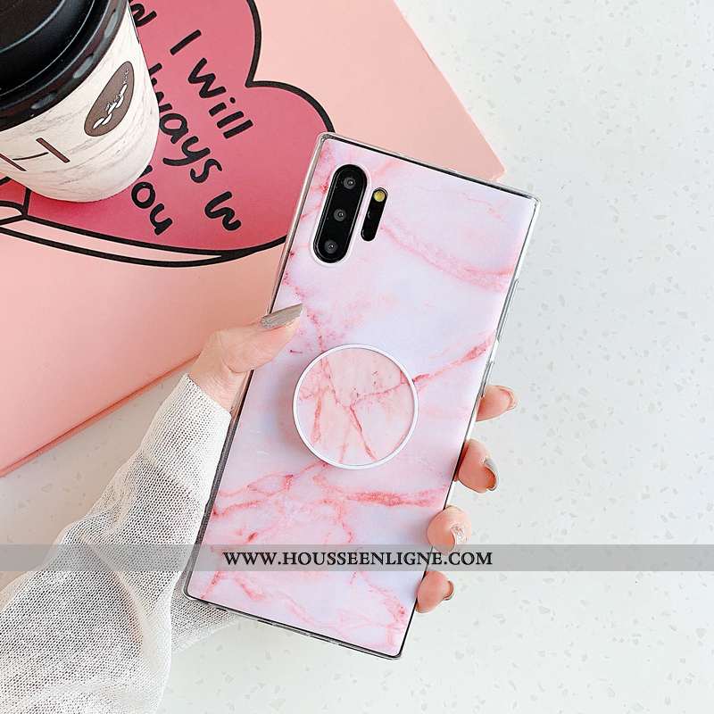 Étui Samsung Galaxy Note 10+ Personnalité Modèle Fleurie Silicone Incassable Coque Noir Grand