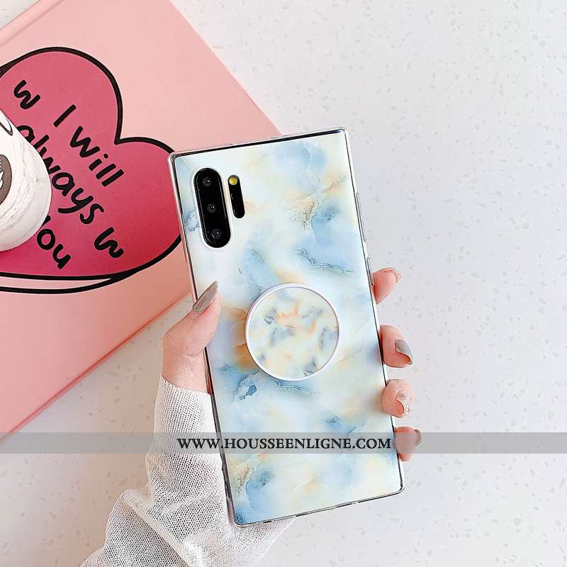 Étui Samsung Galaxy Note 10+ Personnalité Modèle Fleurie Silicone Incassable Coque Noir Grand