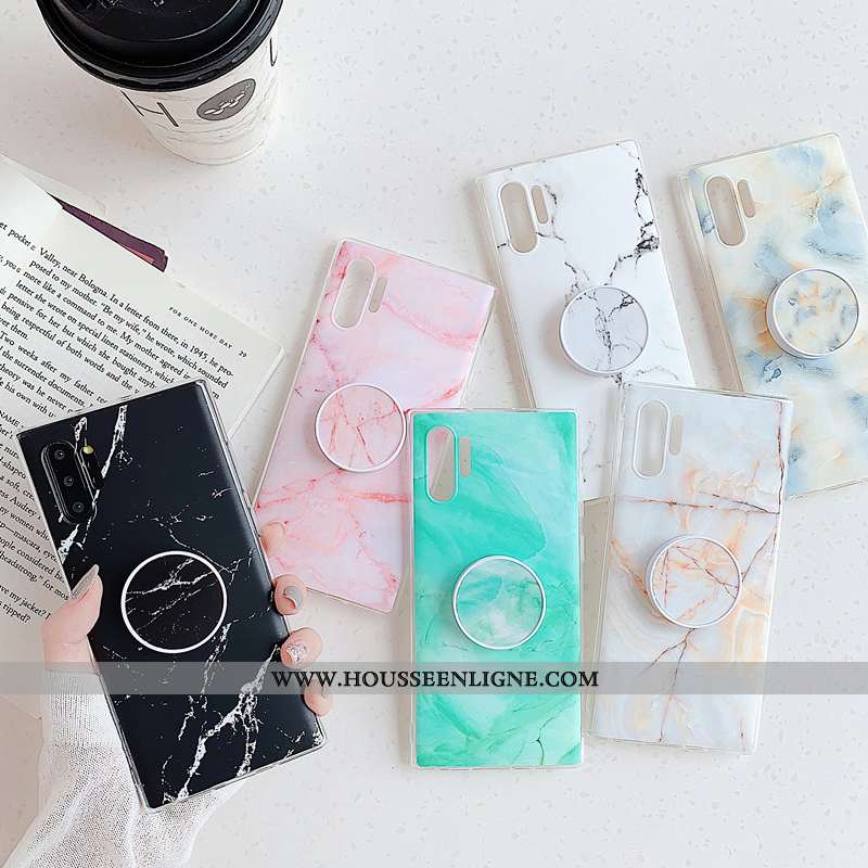 Étui Samsung Galaxy Note 10+ Personnalité Modèle Fleurie Silicone Incassable Coque Noir Grand