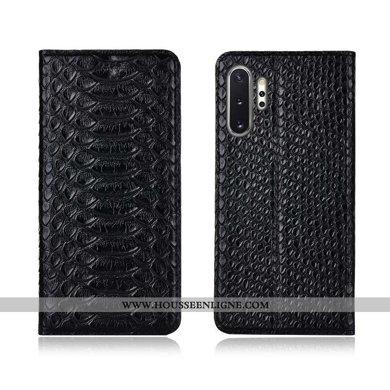 Étui Samsung Galaxy Note 10+ Protection Cuir Véritable Incassable Téléphone Portable Modèle Fleurie 