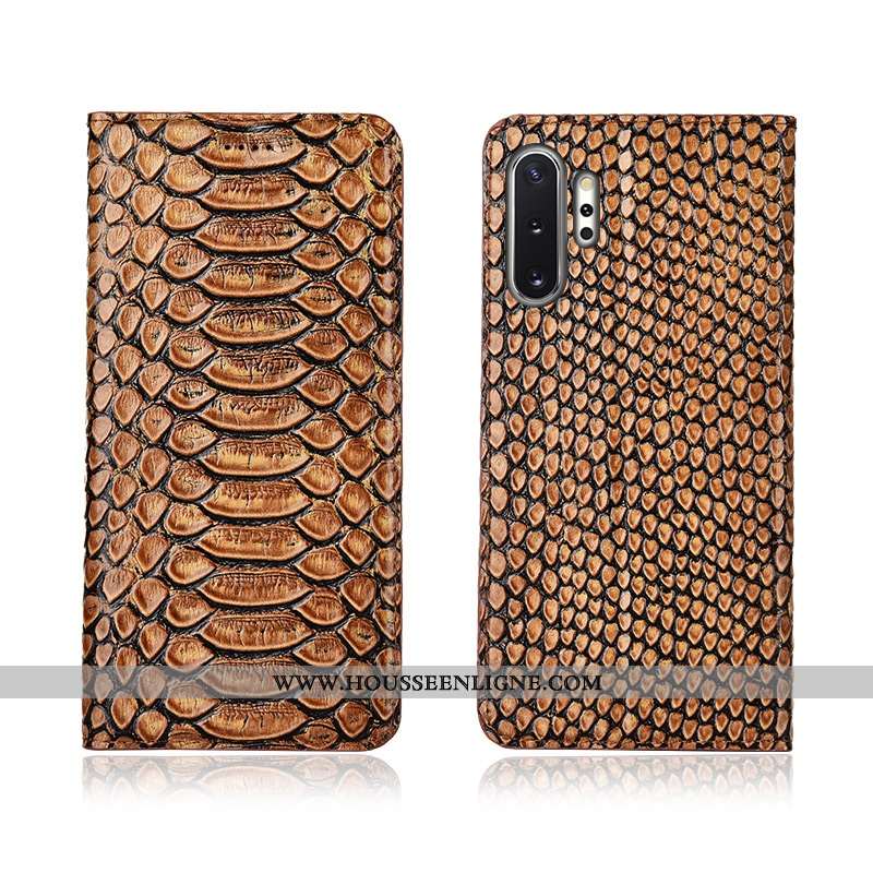Étui Samsung Galaxy Note 10+ Protection Cuir Véritable Incassable Téléphone Portable Modèle Fleurie 