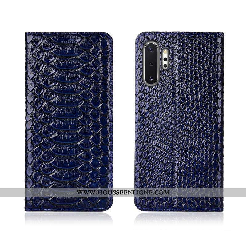 Étui Samsung Galaxy Note 10+ Protection Cuir Véritable Incassable Téléphone Portable Modèle Fleurie 