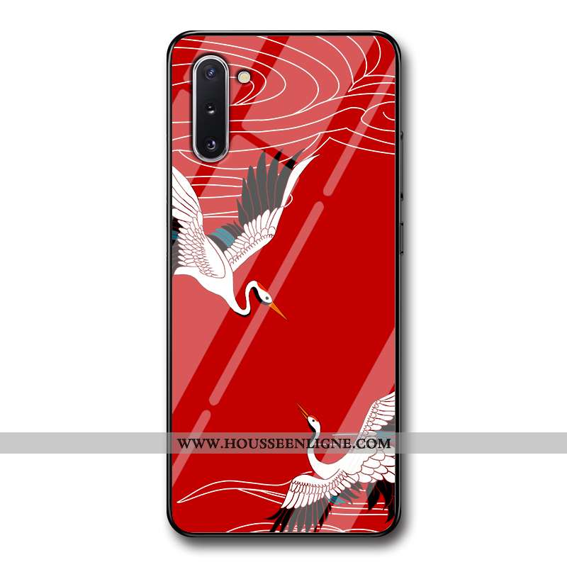 Étui Samsung Galaxy Note 10 Tendance Silicone Téléphone Portable Étoile Grue Créatif Coque Rouge