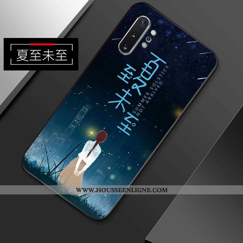 Étui Samsung Galaxy Note 10+ Ultra Tendance Créatif Coque Délavé En Daim Simple Personnalité Bleu Fo