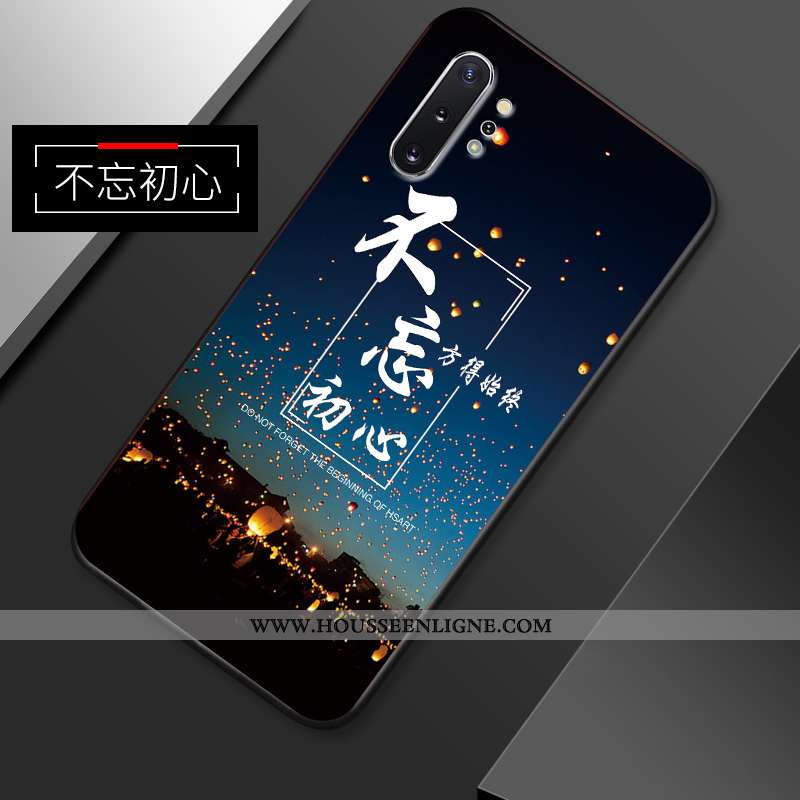 Étui Samsung Galaxy Note 10+ Ultra Tendance Créatif Coque Délavé En Daim Simple Personnalité Bleu Fo