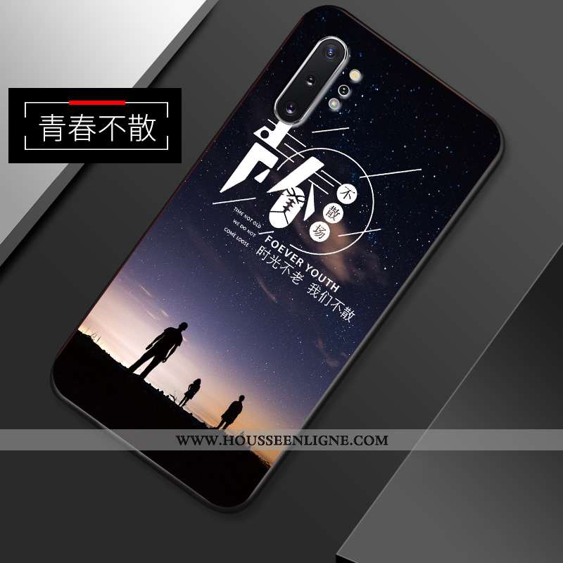 Étui Samsung Galaxy Note 10+ Ultra Tendance Créatif Coque Délavé En Daim Simple Personnalité Bleu Fo