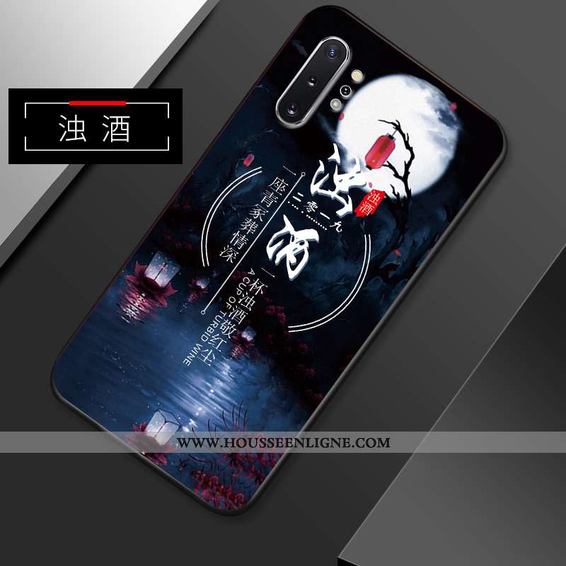 Étui Samsung Galaxy Note 10+ Ultra Tendance Créatif Coque Délavé En Daim Simple Personnalité Bleu Fo