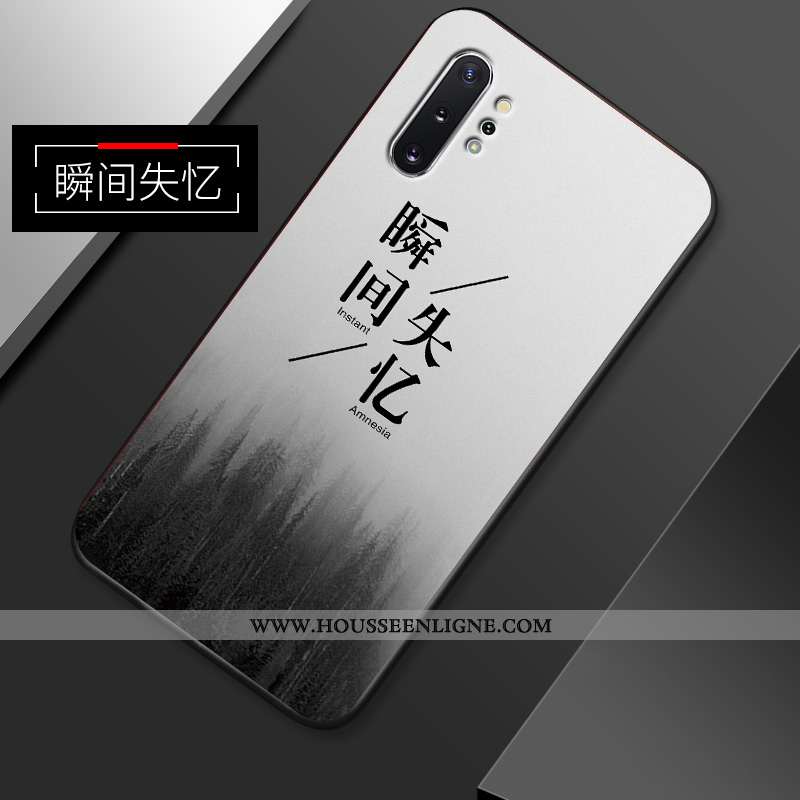 Étui Samsung Galaxy Note 10+ Ultra Tendance Créatif Coque Délavé En Daim Simple Personnalité Bleu Fo