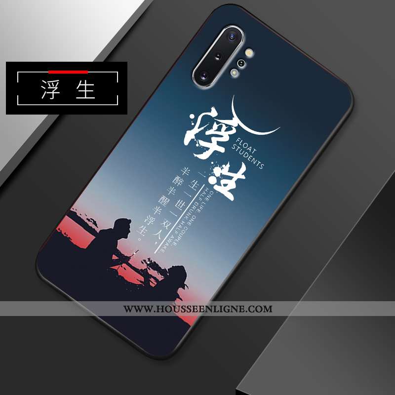 Étui Samsung Galaxy Note 10+ Ultra Tendance Créatif Coque Délavé En Daim Simple Personnalité Bleu Fo