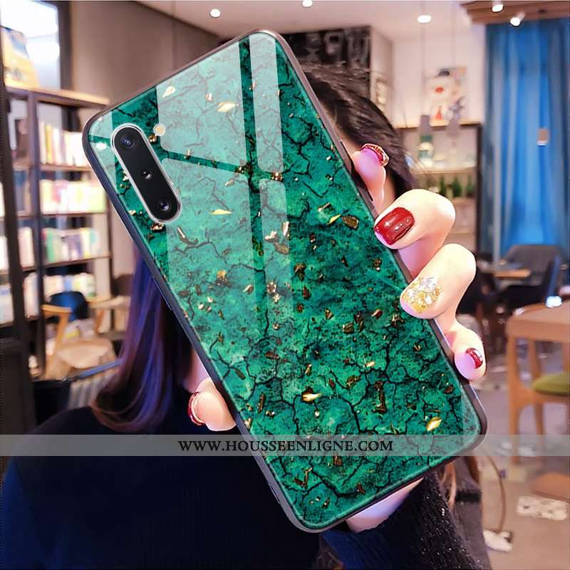 Étui Samsung Galaxy Note 10 Verre Personnalité Coque Rouge Téléphone Portable Tendance Étoile