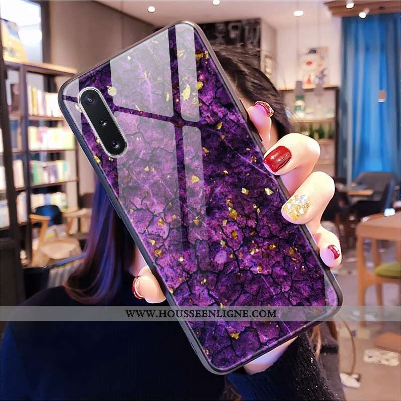 Étui Samsung Galaxy Note 10 Verre Personnalité Coque Rouge Téléphone Portable Tendance Étoile