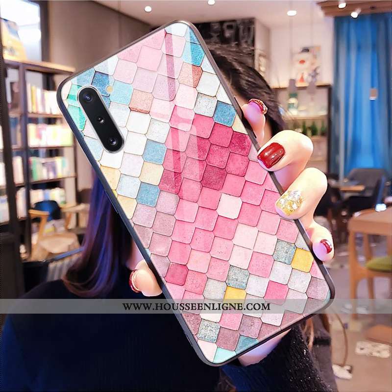 Étui Samsung Galaxy Note 10 Verre Personnalité Téléphone Portable Protection Noir Coque Étoile