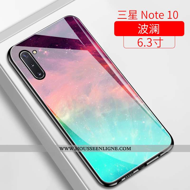 Étui Samsung Galaxy Note 10 Verre Ultra Téléphone Portable Incassable Étoile Bleu Marin Miroir Bleu 