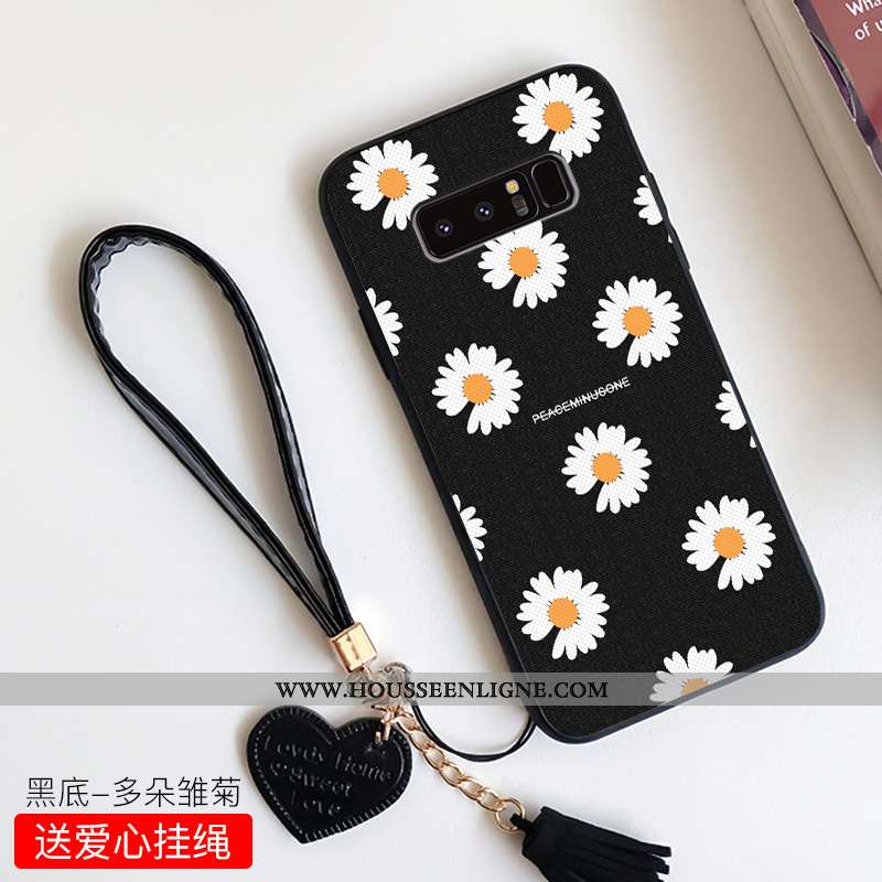 Étui Samsung Galaxy Note 8 Créatif Tendance Incassable Amoureux Petit Dragon Silicone Noir