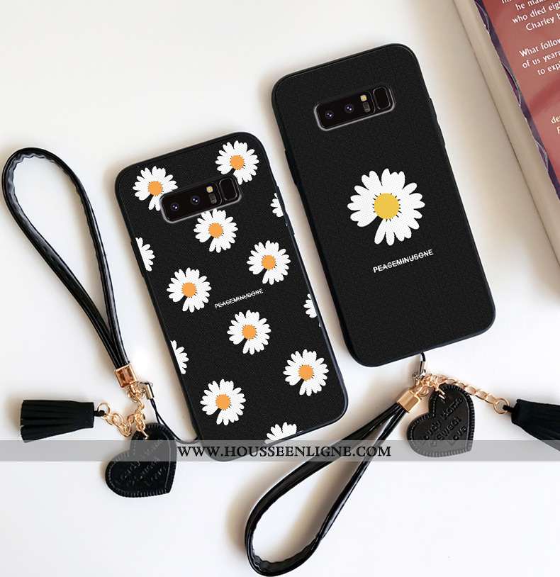 Étui Samsung Galaxy Note 8 Créatif Tendance Incassable Amoureux Petit Dragon Silicone Noir