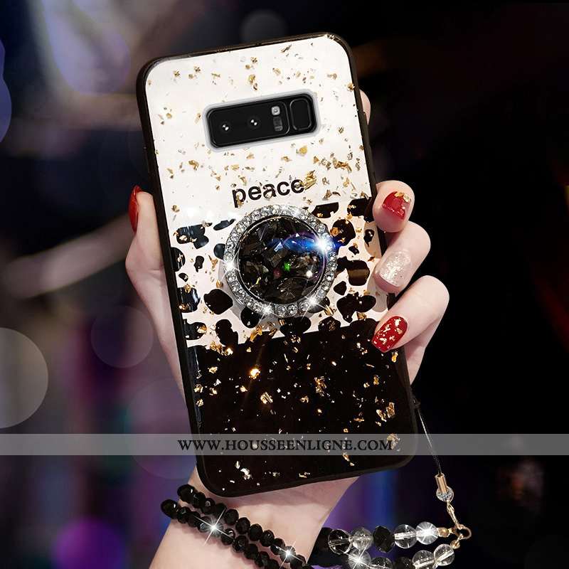 Étui Samsung Galaxy Note 8 Incruster Strass Ornements Suspendus Net Rouge Modèle Fleurie Tendance An