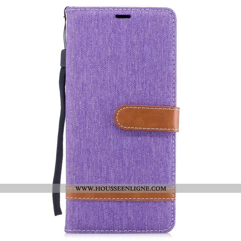 Étui Samsung Galaxy Note 8 Portefeuille Tendance En Denim Carte Rouge Tout Compris Téléphone Portabl
