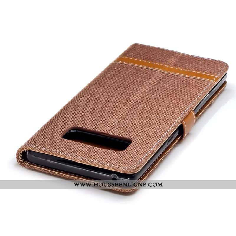 Étui Samsung Galaxy Note 8 Portefeuille Tendance En Denim Carte Rouge Tout Compris Téléphone Portabl