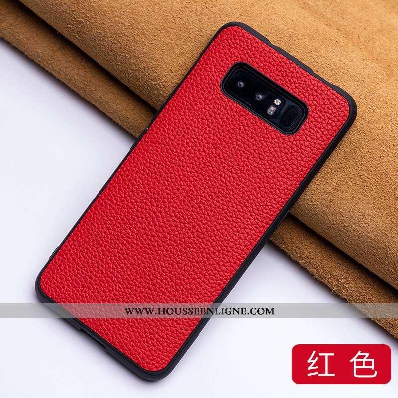 Étui Samsung Galaxy Note 8 Protection Luxe Cuir Rouge Ultra Tout Compris Tendance