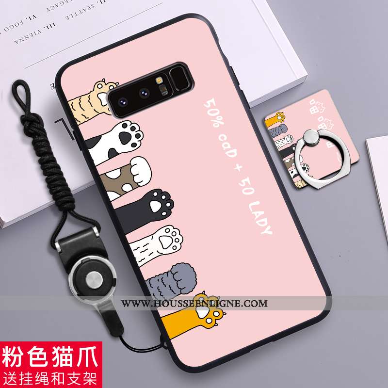 Étui Samsung Galaxy Note 8 Silicone Délavé En Daim Amoureux Dessin Animé Tout Compris Tendance Jaune