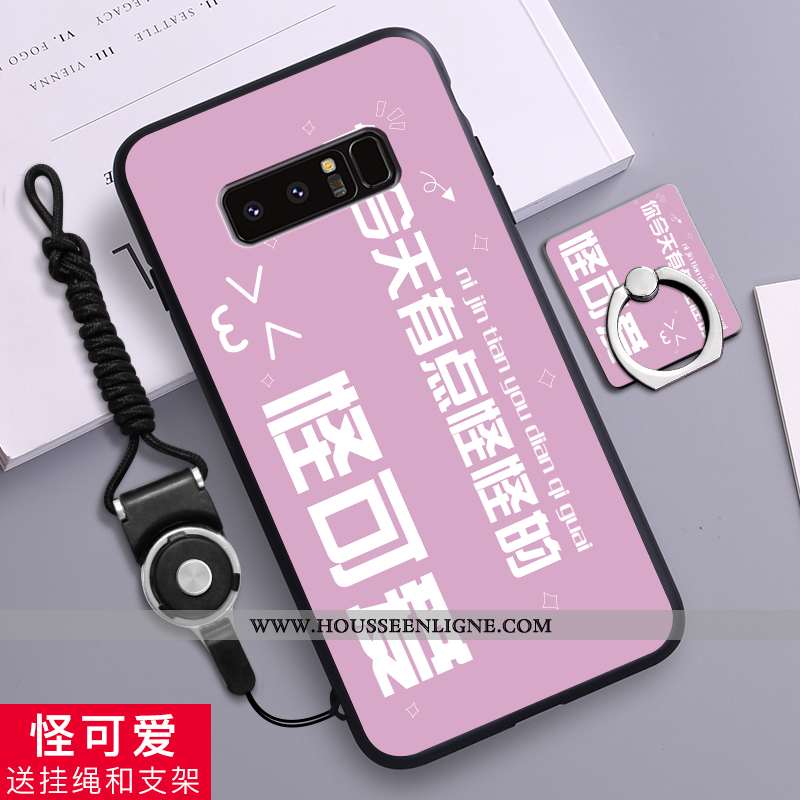 Étui Samsung Galaxy Note 8 Silicone Délavé En Daim Amoureux Dessin Animé Tout Compris Tendance Jaune