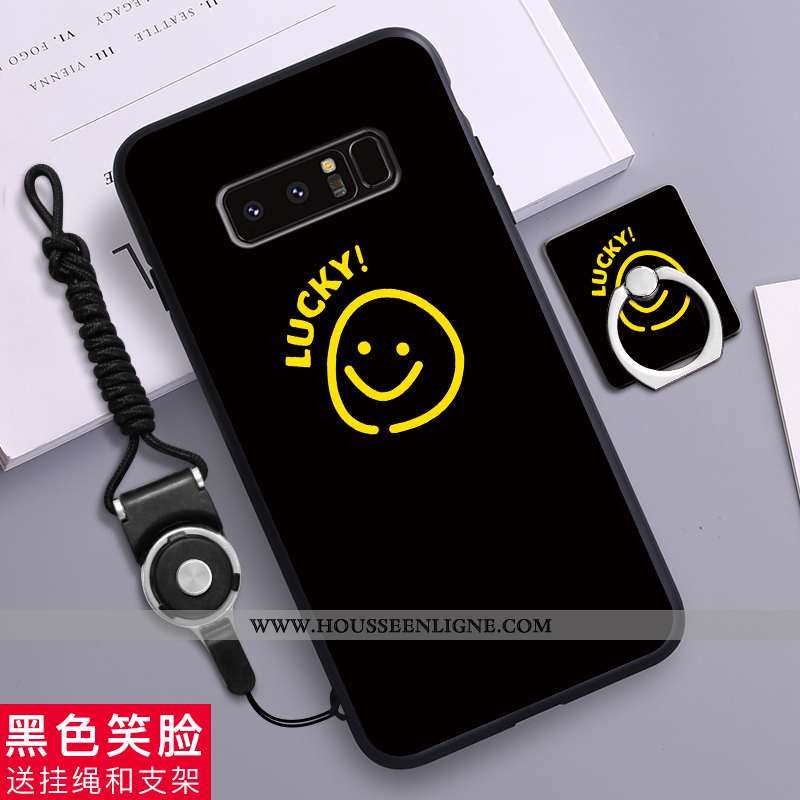 Étui Samsung Galaxy Note 8 Silicone Délavé En Daim Amoureux Dessin Animé Tout Compris Tendance Jaune