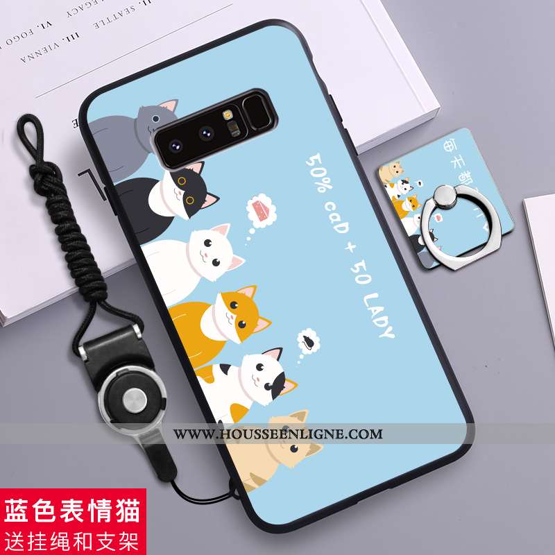 Étui Samsung Galaxy Note 8 Silicone Délavé En Daim Amoureux Dessin Animé Tout Compris Tendance Jaune