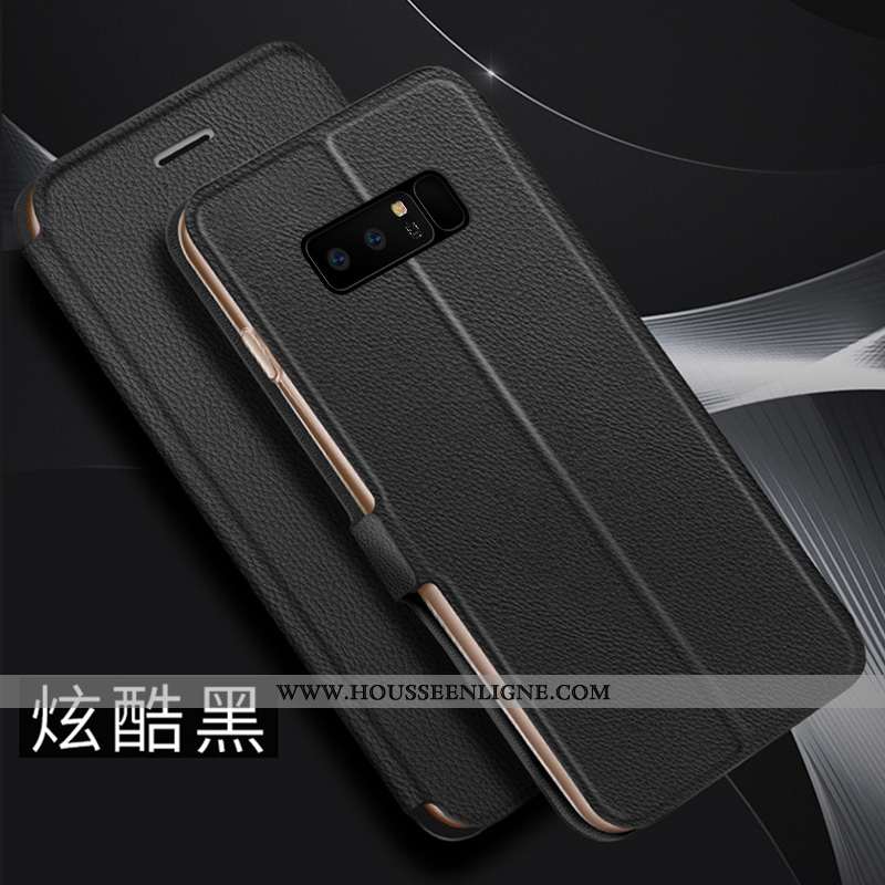 Étui Samsung Galaxy Note 8 Tendance Cuir Rouge Tout Compris Clamshell Téléphone Portable Incassable 