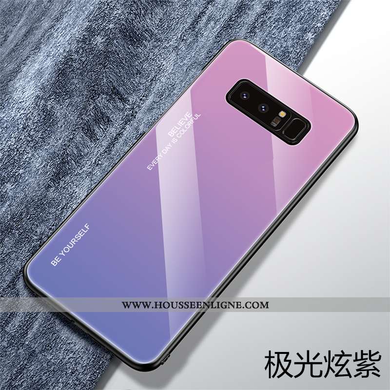 Étui Samsung Galaxy Note 8 Verre Personnalité Tout Compris Violet Étoile Téléphone Portable