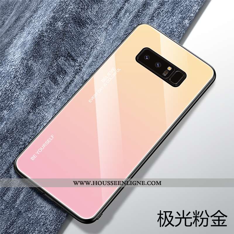 Étui Samsung Galaxy Note 8 Verre Personnalité Tout Compris Violet Étoile Téléphone Portable