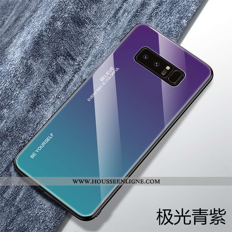 Étui Samsung Galaxy Note 8 Verre Personnalité Tout Compris Violet Étoile Téléphone Portable