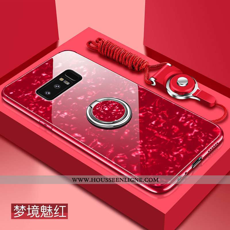 Étui Samsung Galaxy Note 8 Verre Tendance Coquille Noir Tout Compris Fluide Doux Incassable