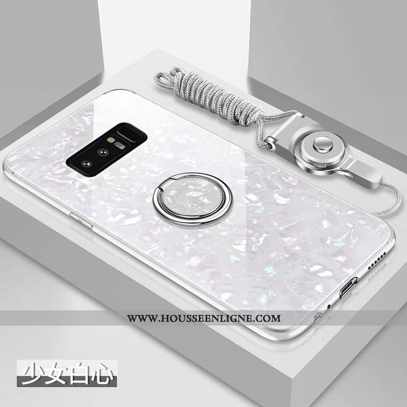 Étui Samsung Galaxy Note 8 Verre Tendance Coquille Noir Tout Compris Fluide Doux Incassable