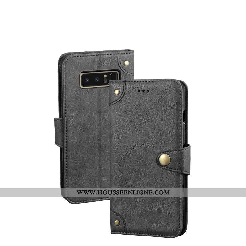 Étui Samsung Galaxy Note 8 Vintage Portefeuille Téléphone Portable Cuir Fluide Doux Incassable Bleu 