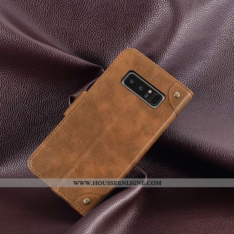 Étui Samsung Galaxy Note 8 Vintage Portefeuille Téléphone Portable Cuir Fluide Doux Incassable Bleu 