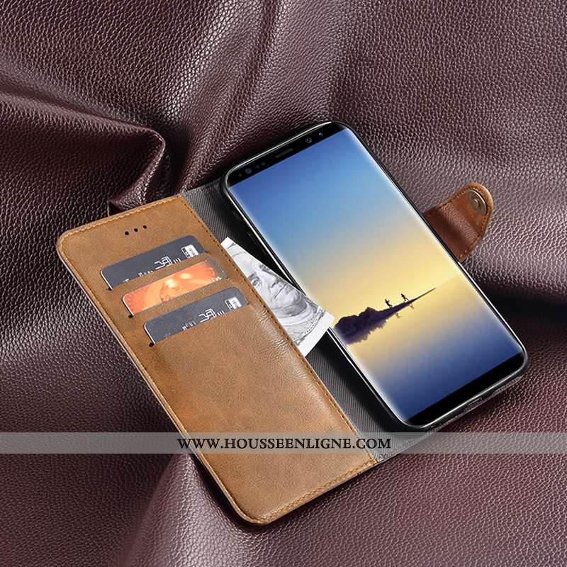 Étui Samsung Galaxy Note 8 Vintage Portefeuille Téléphone Portable Cuir Fluide Doux Incassable Bleu 