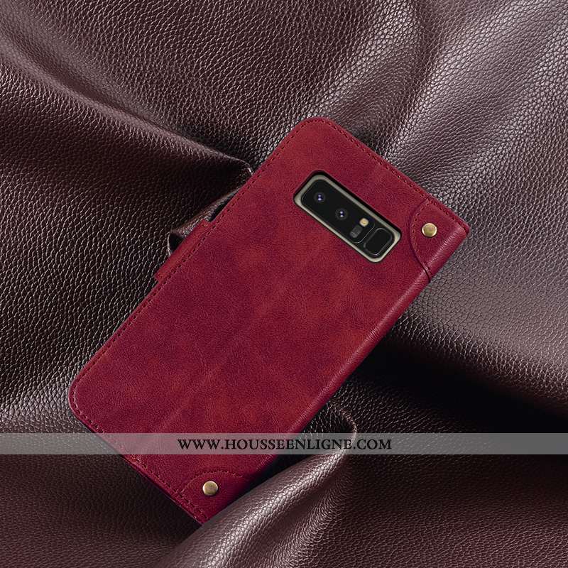 Étui Samsung Galaxy Note 8 Vintage Portefeuille Téléphone Portable Cuir Fluide Doux Incassable Bleu 