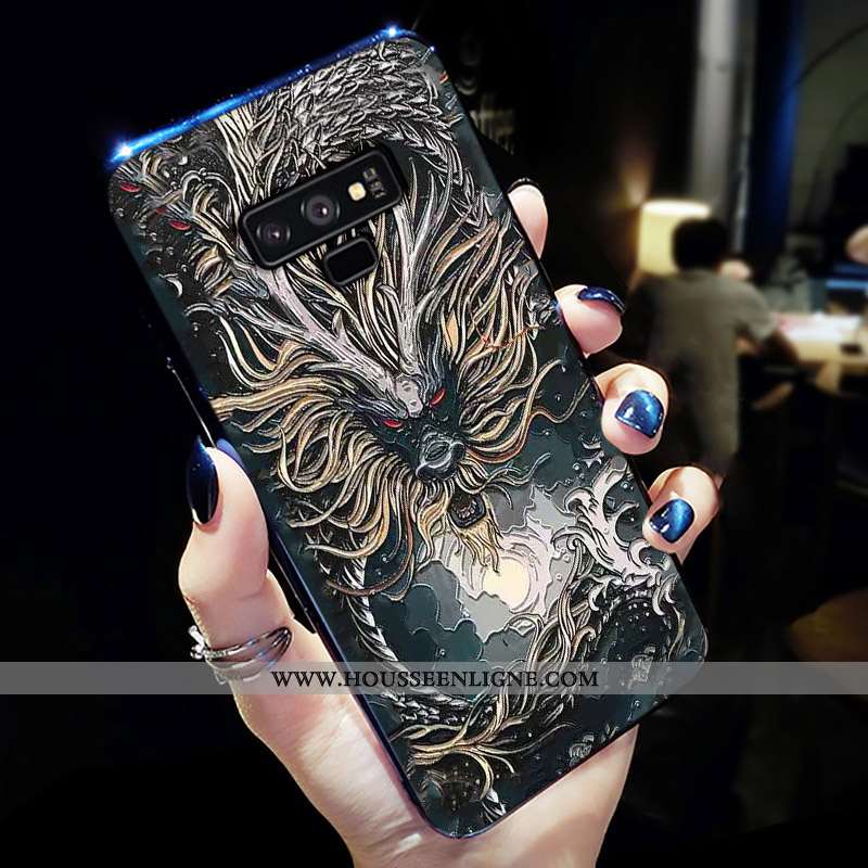 Étui Samsung Galaxy Note 9 Créatif Légère Coque Téléphone Portable Gris Noir