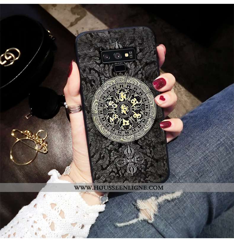 Étui Samsung Galaxy Note 9 Créatif Légère Coque Téléphone Portable Gris Noir