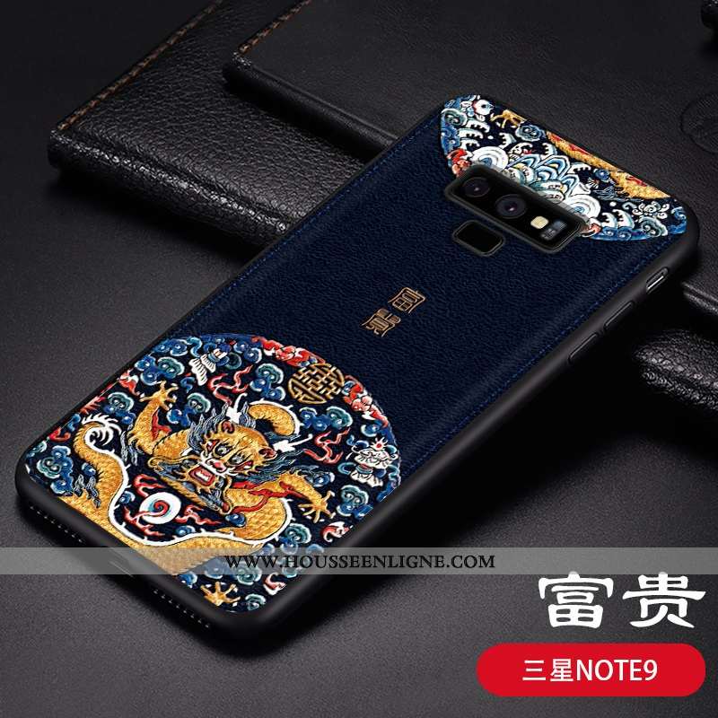 Étui Samsung Galaxy Note 9 Fluide Doux Personnalité Gaufrage Coque Tendance Téléphone Portable Cuir 