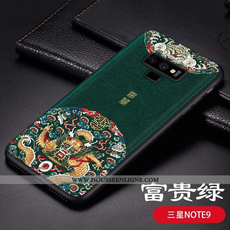 Étui Samsung Galaxy Note 9 Fluide Doux Personnalité Gaufrage Coque Tendance Téléphone Portable Cuir 