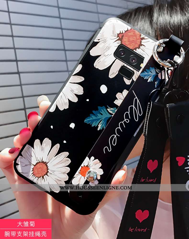 Étui Samsung Galaxy Note 9 Mode Protection Délavé En Daim Tendance Créatif Peinture Téléphone Portab