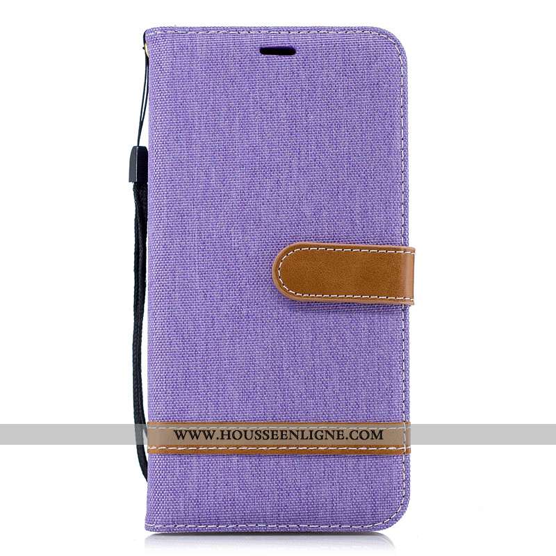 Étui Samsung Galaxy Note 9 Protection Portefeuille Rouge En Denim Tout Compris Cuir Rose